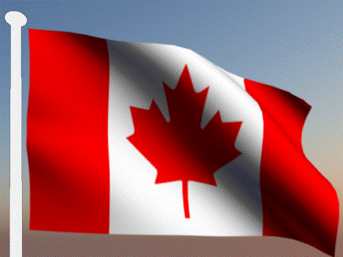 Waving Canadian Flag